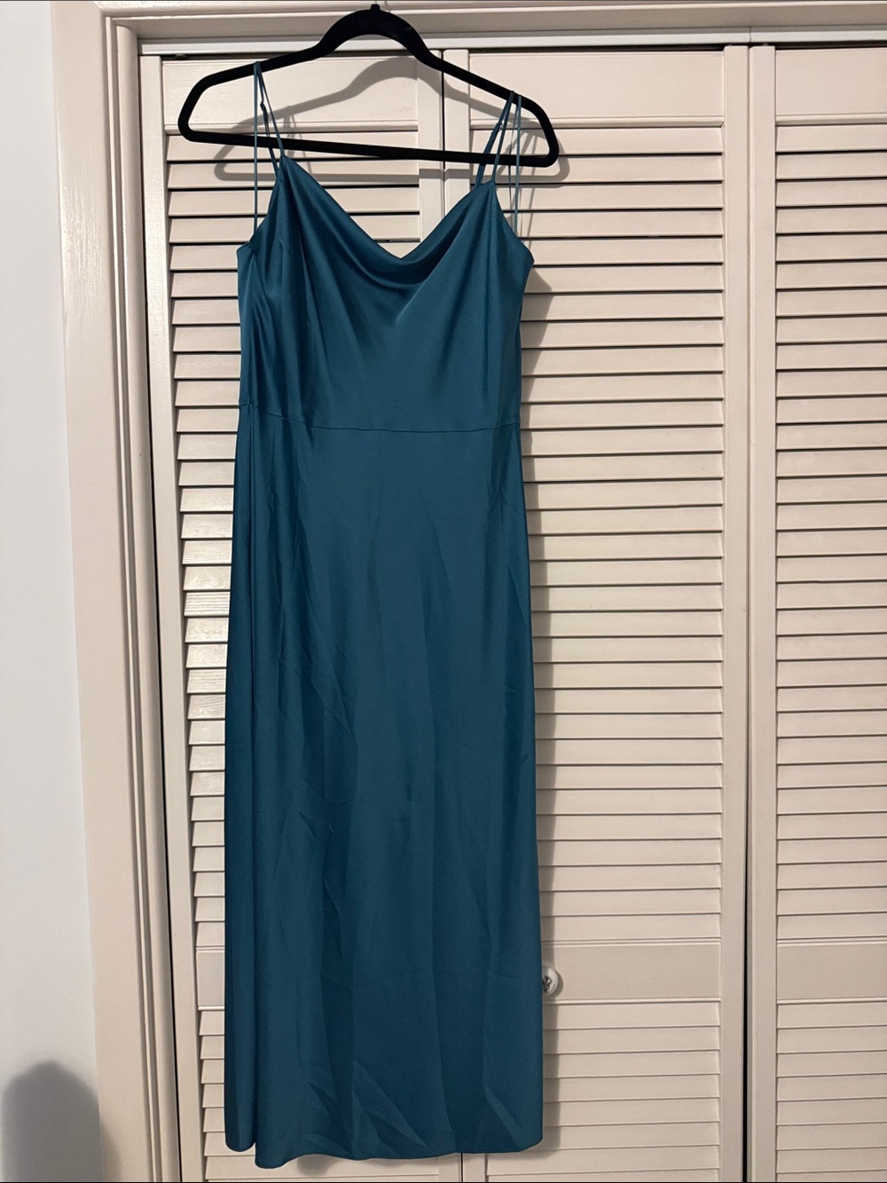 Teal Cowl Neck Slip Dress - Women
